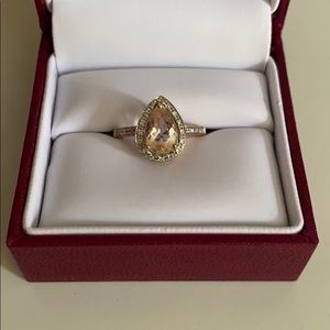Morganite Rose Gold Teardrop ring
